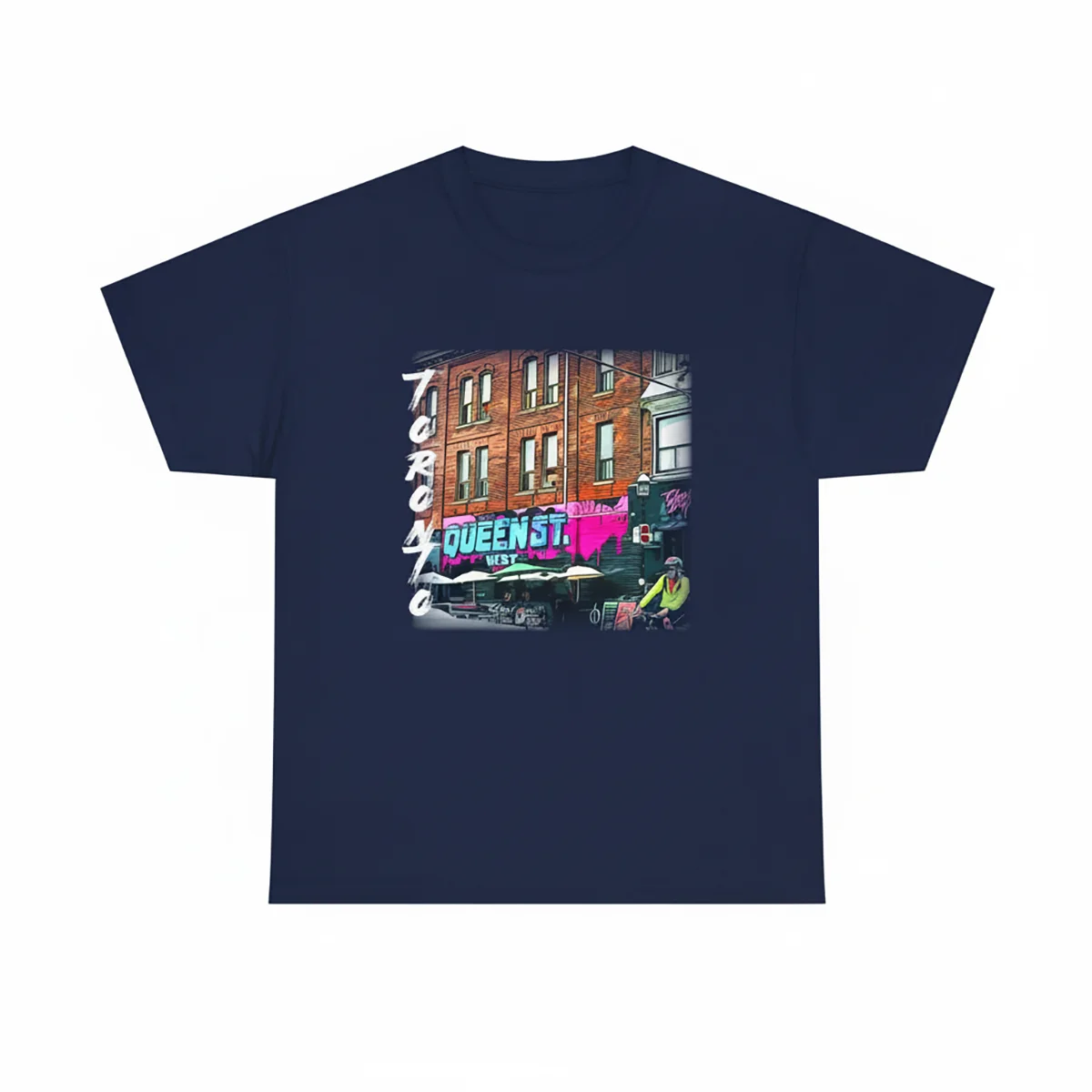 Urban-Themed Toronto Queen Street West T-Shirt - Unisex Crew Style