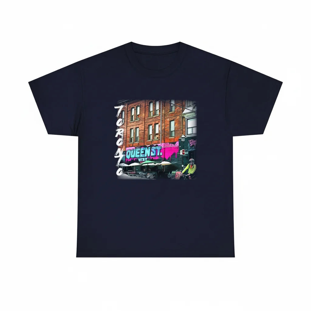 Urban-Themed Toronto Queen Street West T-Shirt - Unisex Crew Style