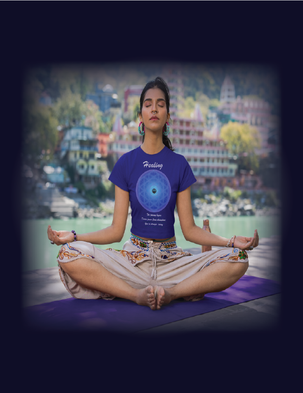 Wellness Shirts - Positive Reflections - 432 Hz Healing Frequency Blue Mandala - WaterDragon Apparel