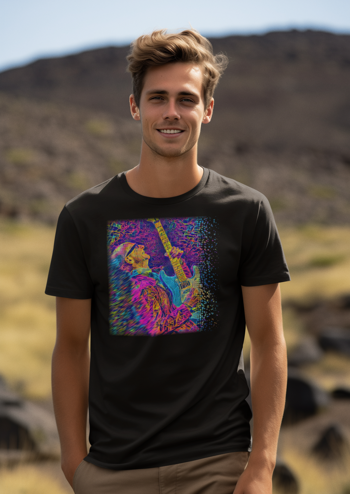 Kim Mitchell - Original Digital Portrait Unisex Crew  Style T-Shirt - WaterDragon Apparel