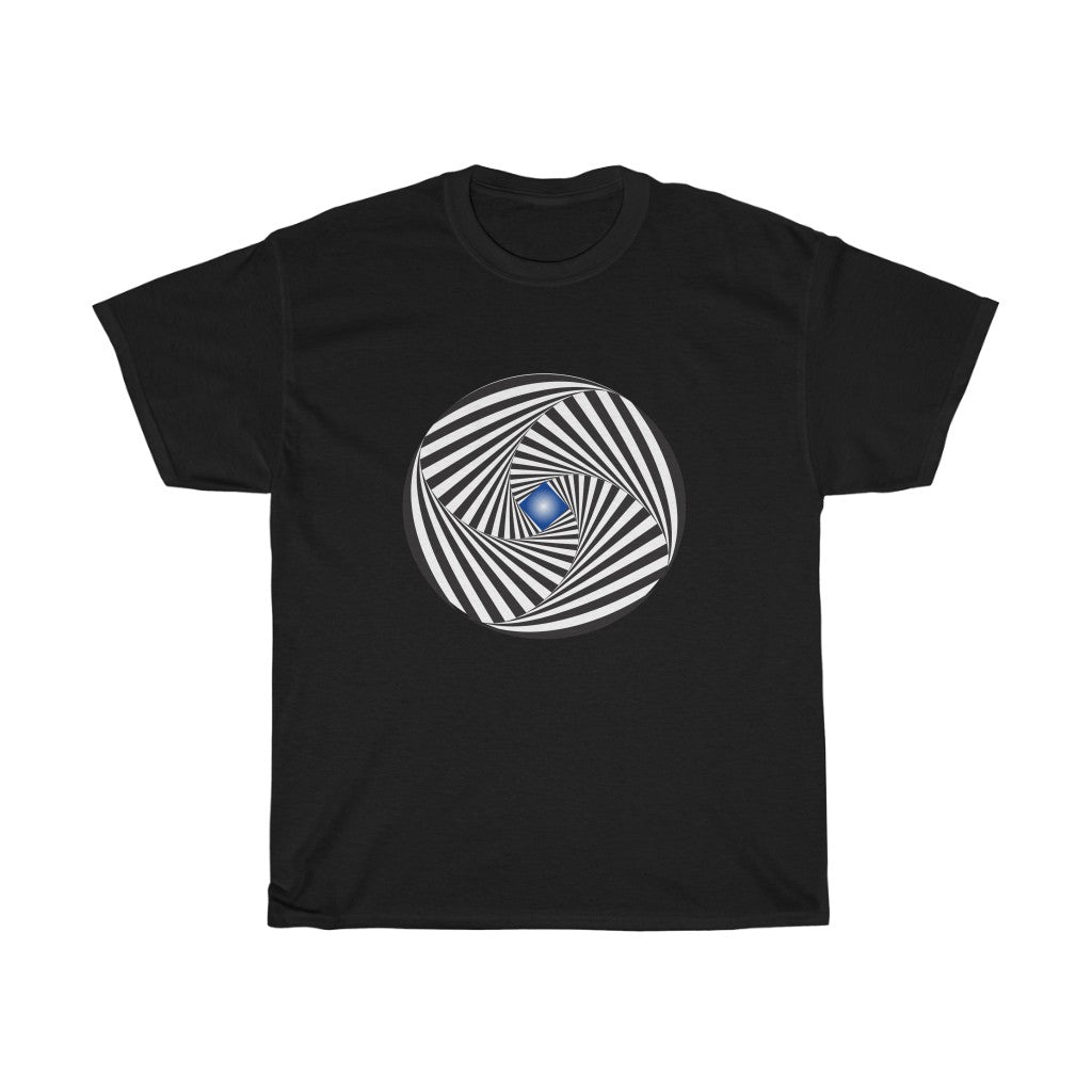 Abstract Artistic Shirts - Black and White Vortex Spiral - WaterDragon Tees