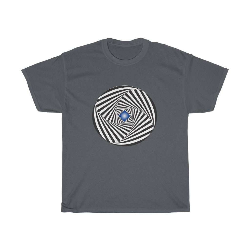 Abstract Artistic Shirts - Black and White Vortex Spiral - WaterDragon Tees